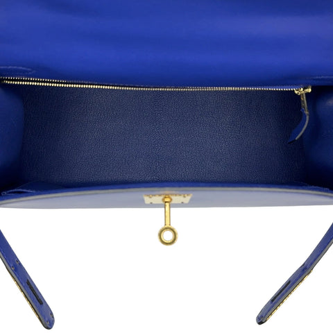 [Pre-owned] Hermes Kelly 28 Blue Electric, Blue shade, Tadelakt, Gold hardware, D Stamp (2019), Brand bag, Handbag, Shoulder bag, Pre-owned, Women's (HERMES, KELLY28, Blue electric, Tadelakt, gold, handbag, shoulderbag, used)