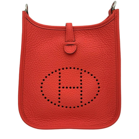【美品】 Hermes エルメス  エヴリンTPM ローズテキサス レッド系 トリヨン クレマンス シルバー金具 B刻(2023年) ブランドバッグ ショルダーバッグ バッグ  中古品 レディース