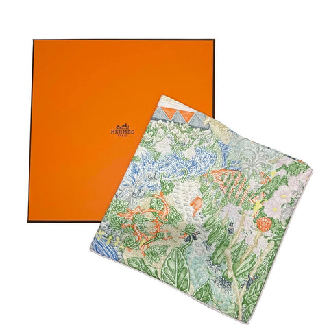 【A estrenar】 Hermes foulard SCARF Carré 90 "Crazy Forble" H004147S07 100% seda para mujer, regalo