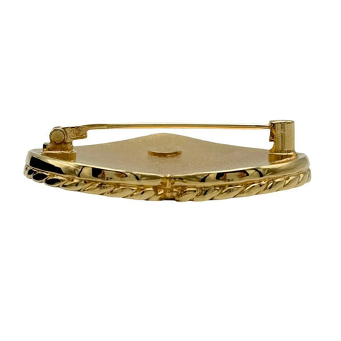 [Pre-owned] CHANEL Heart Motif GP Denim Brooch Gold I24P (2024) Brand Accessory Brooch Pre-owned Item