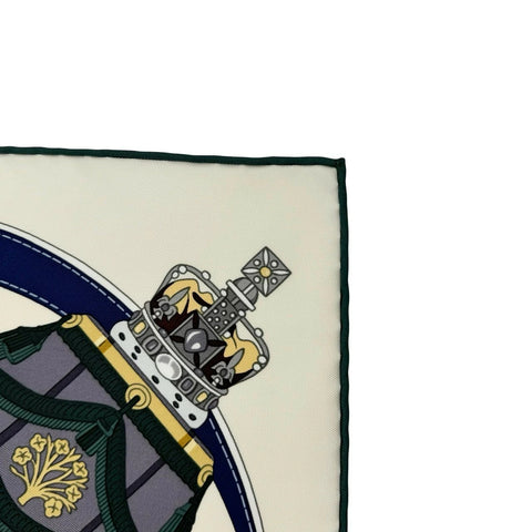 【Brand New & Unused】 Hermes Scarf Carré 90 "Stately Wheels" H004163S01 100% Silk Women's Gift Present
