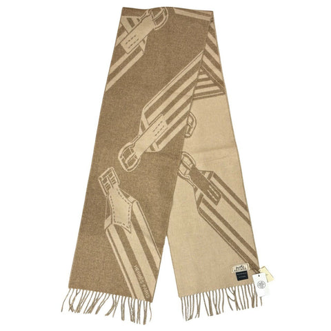 【Nuevo sin usar】 Hermès, bufanda de cachemira "Sangles en Zigzag" H394808T01 100% cachemira 170cm, bufanda Hermès, regalo