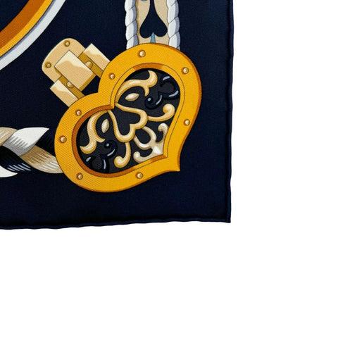 【Brand New】Hermes Scarf Carré 90 "Harnais de Cœur" H004090S11 100% Silk Women's Gift Present