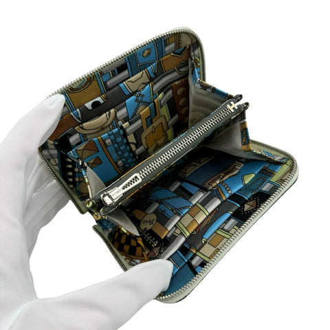 【中古】 Hermès エルメス アザップシルクイン コンパクト ヴェールフィズ エプソン シルバー金具 W刻(2024年) ブランド財布 ウォレット