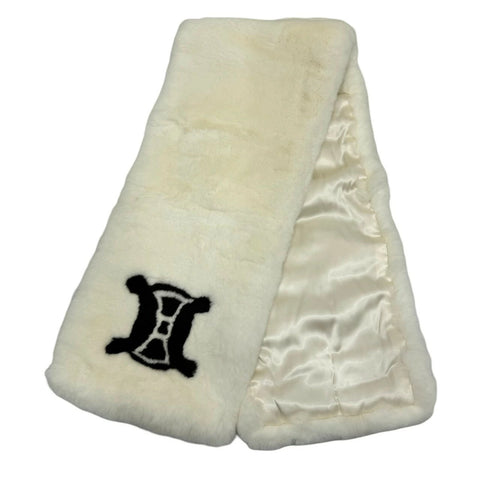 【Usado】 CELINE bufanda blanca 100% conejo Accesorios de marca Ropa Bufanda Artículo usado (CELINE, bufanda, blanco, 100% conejo, usado)