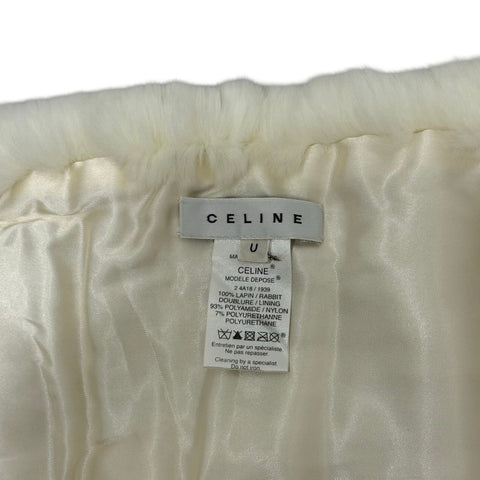 【Usado】 CELINE bufanda blanca 100% conejo Accesorios de marca Ropa Bufanda Artículo usado (CELINE, bufanda, blanco, 100% conejo, usado)