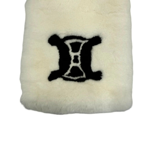 【Usado】 CELINE bufanda blanca 100% conejo Accesorios de marca Ropa Bufanda Artículo usado (CELINE, bufanda, blanco, 100% conejo, usado)