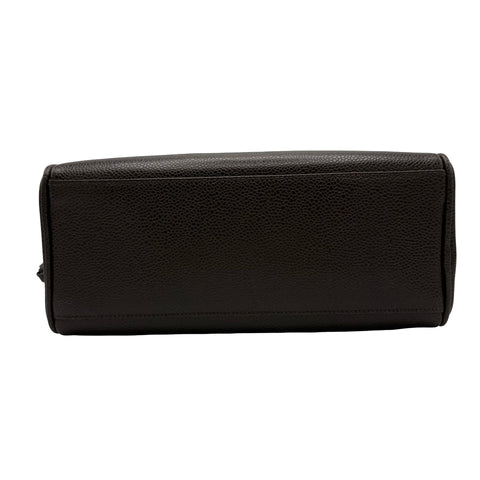 【Usado】 CHANEL Chanel COCOMARK COSME POUCH Neceser con logo CC Neceser de piel de caviar marrón usado BROWM CAVIARSKIN