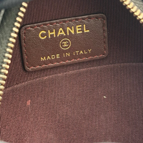 [Pre-owned] CHANEL Round Chain Shoulder Bag, Black Caviar Skin, 28-series (2019), Brand Bag, Shoulder Bag, Pre-owned, Women's