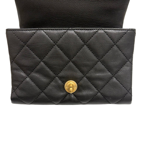 【中古】 CHANEL シャネル MATELASSE  マトラッセチェーンショルダー ショルダーバッグ 28番台(2019年) BLACK レザー 中古 USED バッグ