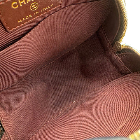 [Pre-owned] CHANEL Round Chain Shoulder Bag, Black Caviar Skin, 28-series (2019), Brand Bag, Shoulder Bag, Pre-owned, Women's