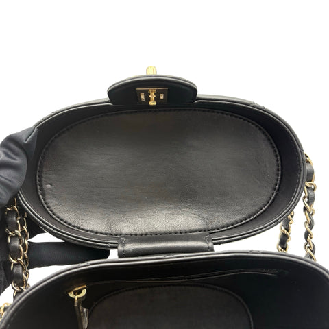 [Pre-owned] CHANEL Vanity Chain Shoulder Bag, Black Lambskin, Random Serial (2021-), Branded Bag, Shoulder Bag, Pre-owned Item, Women's