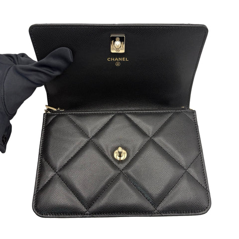【未使用品】 CHANEL シャネル 3WAY CHAIN WALLET 3WAYショルダーバッグ ショルダーバッグ ランダム番(2021年～) ブラック キャビアスキン 未使用 NEW バッグ