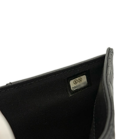 [Pre-owned] CHANEL So Black V-Stitch Long Wallet, Black Lambskin, Pre-owned