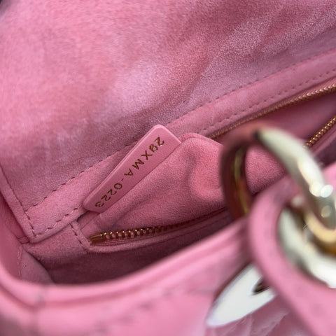 [Pre-owned] Christian Dior Lady Dior My ABCDior BAG SMALL Handbag Shoulder Bag 29XMA-0223 (2023) Pink Lambskin Pre-owned USED Bag