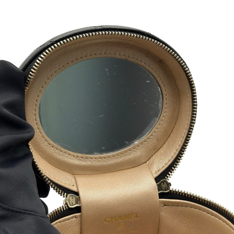 【中古】 CHANEL シャネル MINI VANITY TOP HANDLE BAG ミニバニティトップハンドルバッグ ショルダーバッグ 31番台(2022年) BLACK LAMBSKIN 中古 USED バッグ