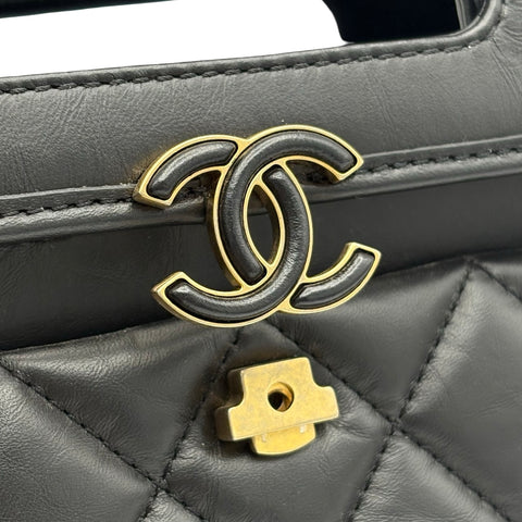 [Pre-owned] CHANEL Mini Flap Bag, Shoulder Bag, Random Serial (2021-), Black, Calfskin, Used Bag
