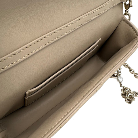 [Pre-owned] Christian Dior My Dior - Dior Talk Phone Bag, Chain Shoulder Bag, 85MA0215 (2025), Beige Lambskin, Pre-owned USED Bag