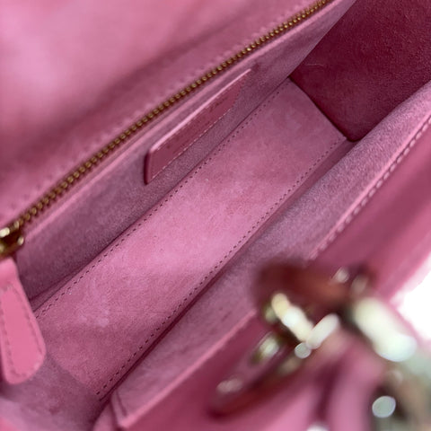[Pre-owned] Christian Dior Lady Dior My ABCDior BAG SMALL Handbag Shoulder Bag 29XMA-0223 (2023) Pink Lambskin Pre-owned USED Bag