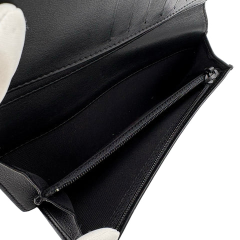 [Pre-owned] CHANEL So Black V-Stitch Long Wallet, Black Lambskin, Pre-owned
