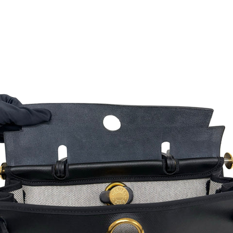 [Pre-owned] Hermes Herbag 31 Shoulder Bag, B Stamp (2023), Black Toile H Berline/Leather, Used