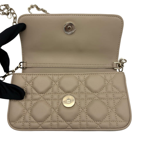 [Pre-owned] Christian Dior My Dior - Dior Talk Phone Bag, Chain Shoulder Bag, 85MA0215 (2025), Beige Lambskin, Pre-owned USED Bag