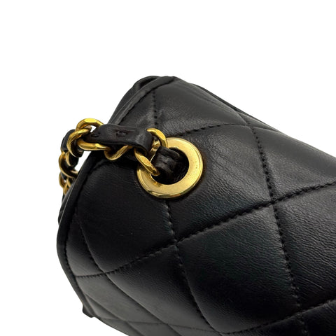 [Pre-owned] CHANEL Matelasse Chain Shoulder Bag, 2 Series (1993-1994), Black, Lambskin, Vintage, Used Bag