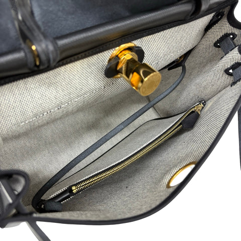 [Pre-owned] Hermes Herbag 31 Shoulder Bag, B Stamp (2023), Black Toile H Berline/Leather, Used