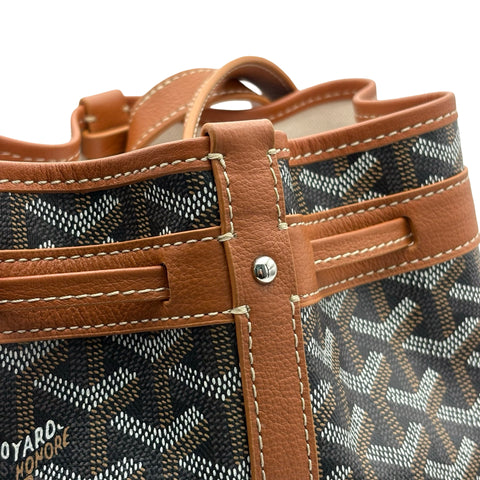 [Pre-owned] GOYARD PETIT FLOT BAF Bucket Bag Shoulder Bag Black/Brown Canvas Calfskin Pre-owned USED Bag