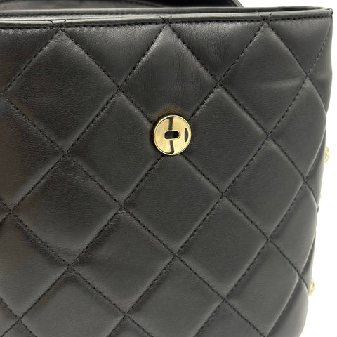 [Pre-owned] CHANEL Vanity Chain Shoulder Bag, Black Lambskin, Random Serial (2021-), Branded Bag, Shoulder Bag, Pre-owned Item, Women's