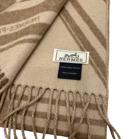 【Nuevo sin usar】 Hermès, bufanda de cachemira "Sangles en Zigzag" H394808T01 100% cachemira 170cm, bufanda Hermès, regalo