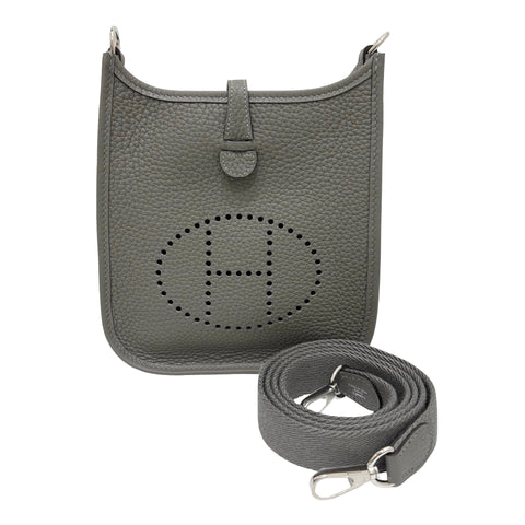 【Brand New】 Hermes Evelyne TPM Shoulder Bag, Stamp W (2024), Gris Meyer, Clemence, Brand New