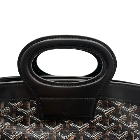 【中古】 GOYARD ゴヤール BELUGA PM ベルーガ PM ハンドバッグ ブラック キャンバス カーフスキン 中古 USED バッグ