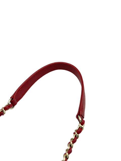 [Pre-owned] CHANEL Coco Handle Handbag Shoulder Bag IC Chip (2021-Present) Red Caviar Skin Pre-owned USED Bag