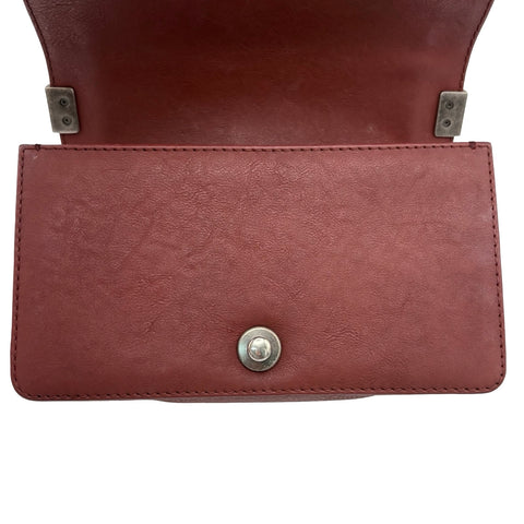 [Pre-owned] CHANEL BOY CHANEL Shoulder Bag, 19 Series (2014), Wine Red, Leather, Used Bag