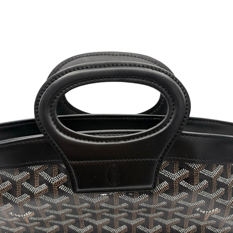 【中古】 GOYARD ゴヤール BELUGA PM ベルーガ PM ハンドバッグ ブラック キャンバス カーフスキン 中古 USED バッグ