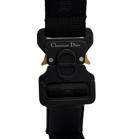 [Excellent Condition] Christian Dior OBLIQUE LINGOT 22 Shoulder Bag Navy Canvas/Leather USED Men's Bag
