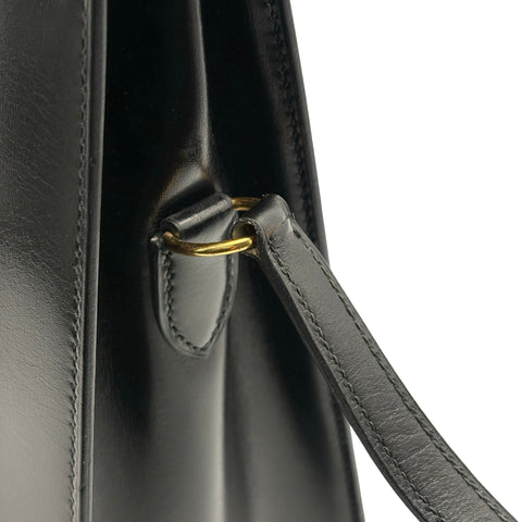 【中古】 Hermes エルメス KELLY SPORTS PM ケリースポーツPM ショルダーバッグ 〇P刻（1986年） ブラック ボックスカーフ ヴィンテージ 中古 USED バッグ