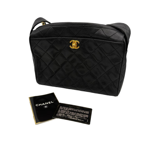 [Pre-owned] CHANEL VINTAGE SHOULDER BAG, 4 Series (1996-1998), BLACK, Caviar Skin, Used Bag