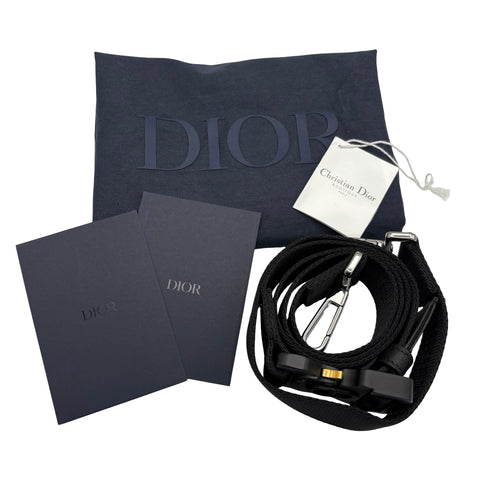 [Excellent Condition] Christian Dior OBLIQUE LINGOT 22 Shoulder Bag Navy Canvas/Leather USED Men's Bag