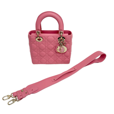[Pre-owned] Christian Dior Lady Dior My ABCDior BAG SMALL Handbag Shoulder Bag 29XMA-0223 (2023) Pink Lambskin Pre-owned USED Bag