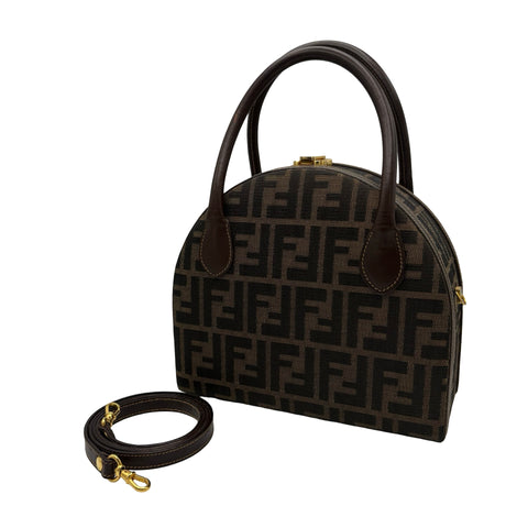 [Pre-owned] FENDI ZUCCA HANDBAG Shoulder Bag Brown Canvas Used Bag