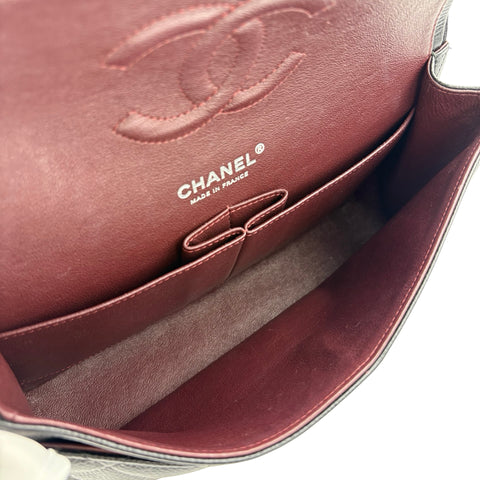 [Pre-owned] CHANEL Matelasse Double Flap Chain Shoulder Bag, 18 Series (2014), Black Caviar Skin, Used Bag