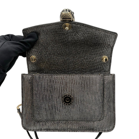 【中古】 BVLGARI ブルガリ SERPENTISHOULDERBAG セルペンティショルダーバッグ ショルダーバッグ ICチップ シルバー レザー 中古 USED バッグ