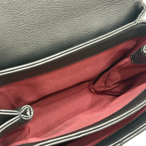 【中古】 CHANEL シャネル MATELASSE  マトラッセチェーンショルダー ショルダーバッグ 28番台(2019年) BLACK レザー 中古 USED バッグ