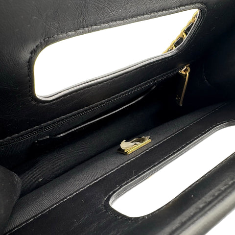 [Pre-owned] CHANEL Mini Flap Bag, Shoulder Bag, Random Serial (2021-), Black, Calfskin, Used Bag