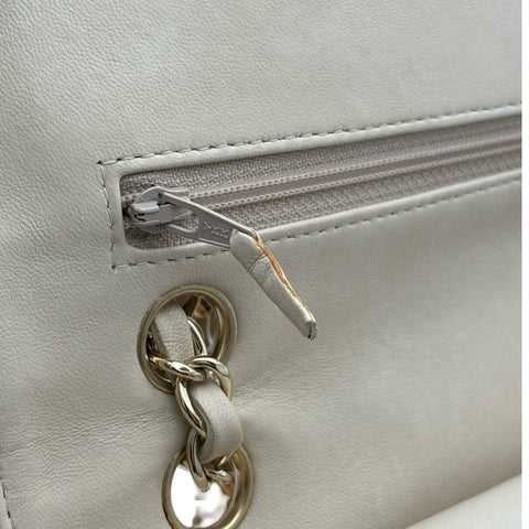 [Pre-owned] CHANEL Matelasse Tweed Double Flap Shoulder Bag, 10-series (2006), Orange Tweed, Used Bag