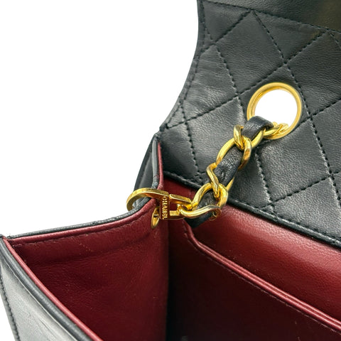 【中古】 CHANEL シャネル TRAPEZOID トラペゾヘド チェーンショルダー 1番台(1989-1991年) ブラック ラムスキン 中古 USED バッグ