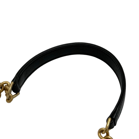 【中古】 CHANEL シャネル MATELASSE  マトラッセチェーンショルダー ショルダーバッグ 28番台(2019年) BLACK レザー 中古 USED バッグ