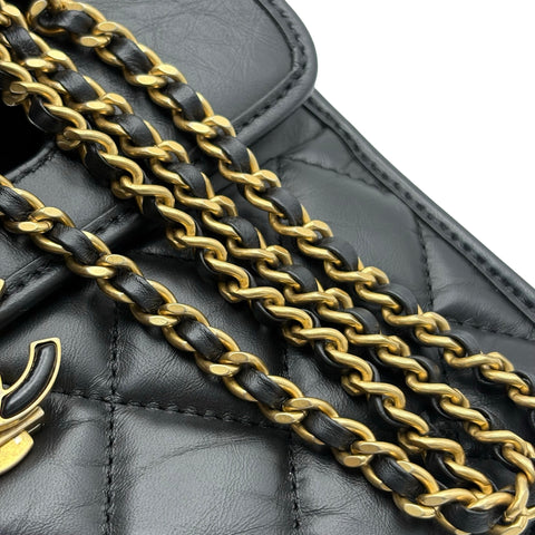 [Pre-owned] CHANEL Mini Flap Bag, Shoulder Bag, Random Serial (2021-), Black, Calfskin, Used Bag